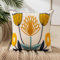 Towel embroidered Flower Cushion Cover Linen Simple Sofa Headboard Pillow Case Office Cushion Cover Cogines 45x45cm. 