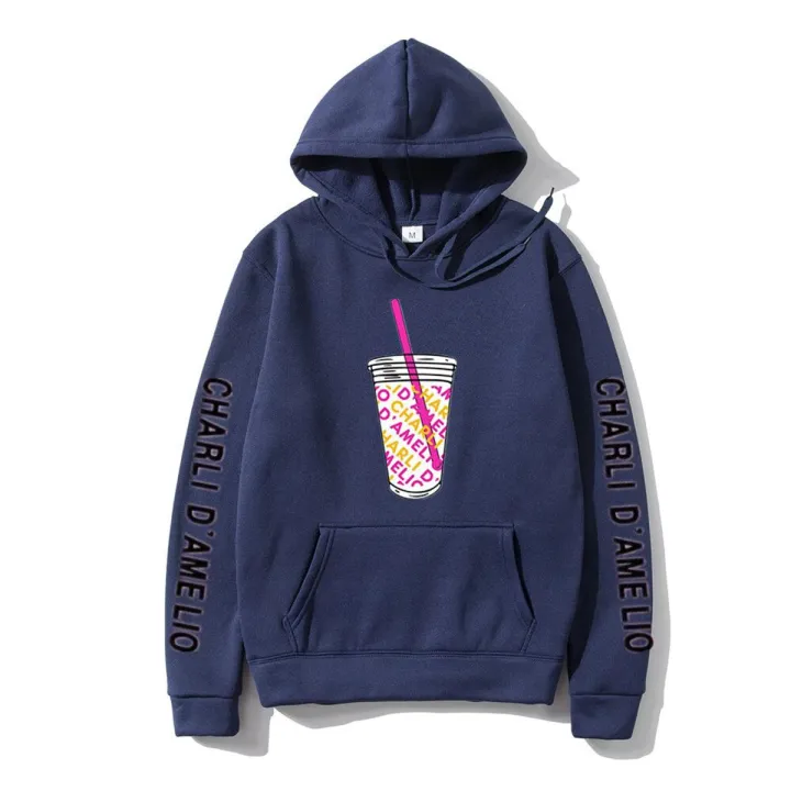 Harajuku Ice Coffee Splatter Hoodies Sweatshirts Men and Women oversized hoodie Charli DAmelio Pullover Unisex Costume Tracksuit