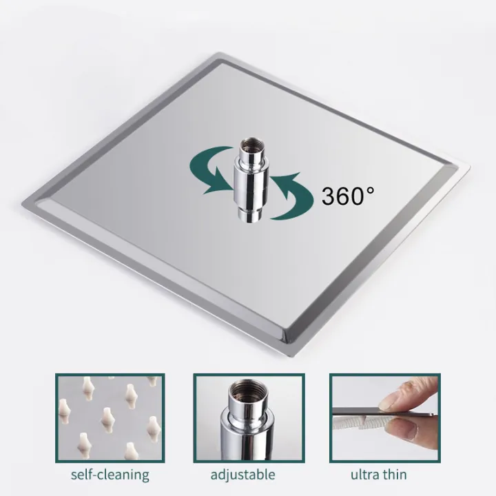Refined%20Taste%20-%20Shower%208inch%20x%208inch%20stainless%20steel%20rain%20shower%20with%20squre%2016inch%20long%20pipe%20Rain%20Shower%20Head%208%20Inch%20High%20Pressure%20-%20Image%205
