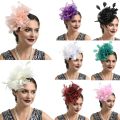 Fashion Feather Mesh Fascinator Hat Hair Clip Women Cocktail Wedding Party Bridal Hat Fascinator Ladies Dress Hair Headband. 