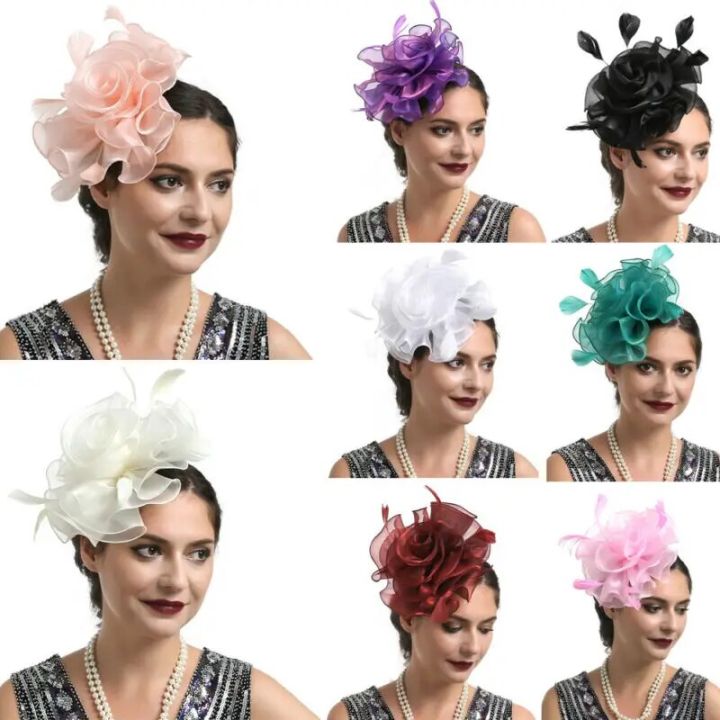 Fashion%20Feather%20Mesh%20Fascinator%20Hat%20Hair%20Clip%20Women%20Cocktail%20Wedding%20Party%20Bridal%20Hat%20Fascinator%20Ladies%20Dress%20Hair%20Headband%20-%20Image%204