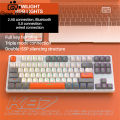 Group Vertical K87 Gaming Keyboard 3-mode Connection Hot Swappable Rgb Backlit Ergonomics Mechanical Keyboard For Laptop Pc.