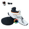 HS Core 4 - Professional Cricket Shoes For Men - Rubber Spike - White and Orange. 