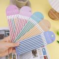 【Fashion】Long Page Tag Sticky Index Morandi Stripe Memo Transparent Long Flag.