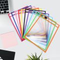 30 Pack Dry Erase Pockets PVC Transparent Sewn Dry Erase File Bag Reusable Dry Erase Bag.