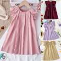 Kid’s Young Girl’s Fashionable Dress with Solid.