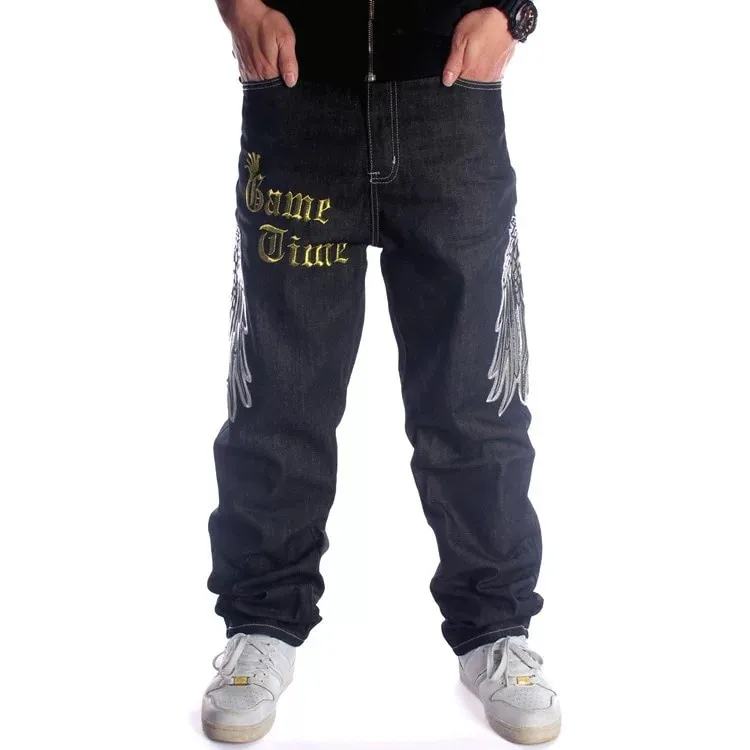 Nanaco Man Loose Baggy Jeans Hiphop Skateboard Denim Pants Street
