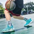 Men's 2024 New Thick-soled Basketball Shoes Flying Woven Mesh Breathable Sneakers Manufacturers Wholesale Outdoor Casual Running Shoes.