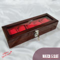 Wooden Watch Organizer 5 partition watch box for men and women. 