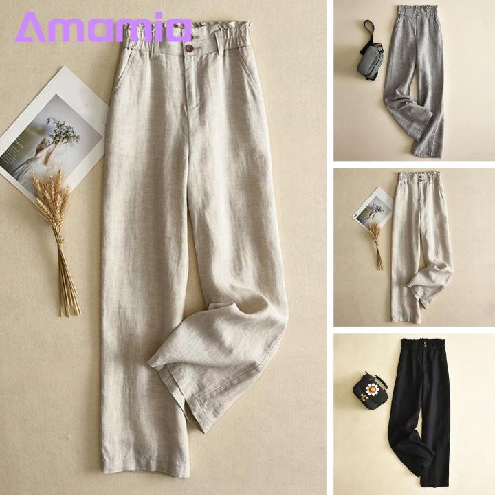 Amamia%20Loose%20Trousers%20Pockets%20Office%20Lady%20Straight%20Wide%20Leg%20Trousers%20-%20Image%207