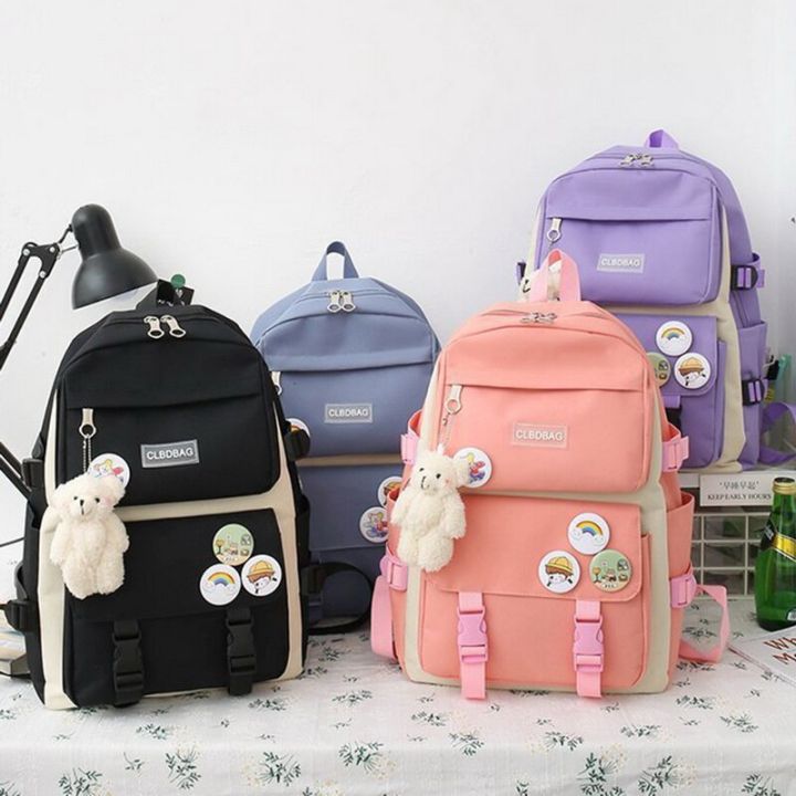 4%20pcs%20sets%20canvas%20SchoolBags%20For%20Teenage%20Girls%20Women's%20Backpack%20Canvas%20School%20Bag%20College%20Student%20Laptop%20Backpacks%20-%20Image%206