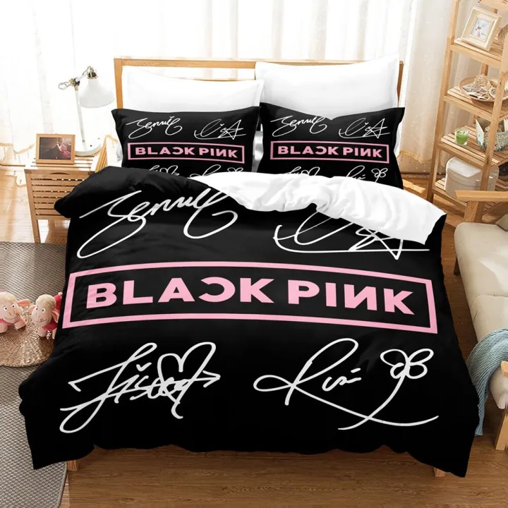 KPOP%20BlackPink%202%20IN%201%20Bedsheet%20Set%20Single%20Size%20Duvet%20Cover%20Quilt%20Cover%20Child%20Home%20Bedroom%20Comfortable%20Washable%20Pillowcase%20Set%20G%20-%20Image%207