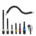 Flexible Drill Bit Extension Set 8Pcs, Hex Shank 105°Right Angle Drill Bit Attachment Set Kit Universal Socket Adapter. 