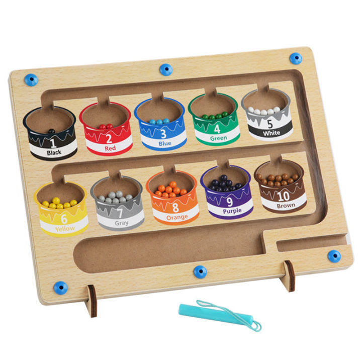 Children's%20Montessori%20Early%20Education%20Wooden%20Maze%20Magnetic%20Pen%20Moving%20Beads%20Color%20Cognitive%20Digital%20Classification%20Counting%20Board%20-%20Image%209
