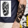 Large Totem Temporary Tattoos For Men Women Realistic Maori Dragon Thorns Tattoo Stickers Arm Body Waterproof Tatoos Tribal. 