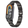 (COD Available) For Xiaomi Band 9 / 9 NFC Diamond Three Beads Stainless Steel Metal Watch Band. 