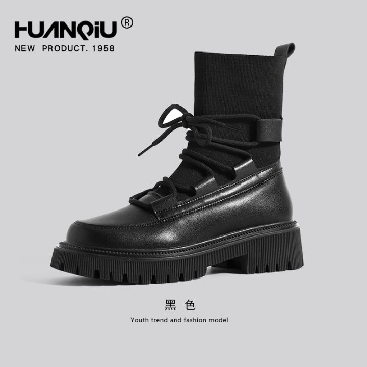 %E3%80%90Xiaojing%20Exclusive%E3%80%91Trendy%20Martin%20Boots%20Women2023Autumn%20New%20British%20Style%20Boots%20Thick%20Bottom%20Height%20Increasing%20Insole%20Single%20Boots%20-%20Image%205