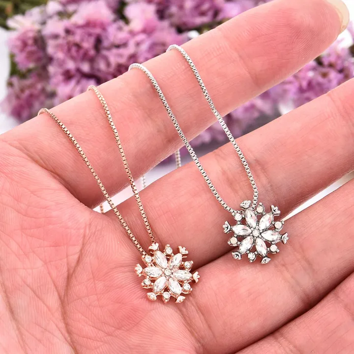 Trendy%20Korean%20Fashionable%20Flower%20Chain%20Choker%20Necklaces%20for%20Girls%20Simple%20Stylish%20-%20Snowflake%20Flower%20Pendant%20Necklace%20for%20Women%20Simple%20New%20Collection%20-%20Image%204