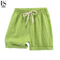 Elegantstunning Summer Kids Cotton Shorts Casual Loose Solid Color Short Pants For Boys Girls 3-8 Years Old.