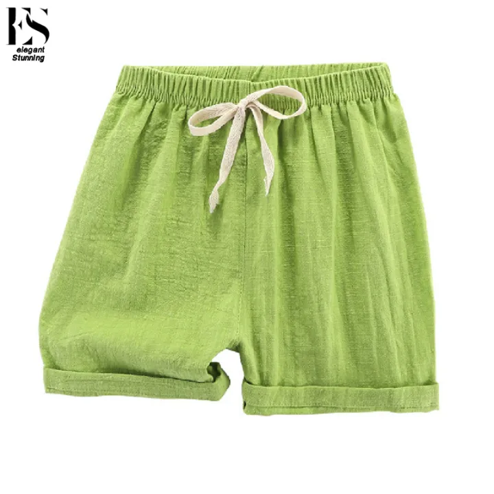 Elegantstunning%20Summer%20Kids%20Cotton%20Shorts%20Casual%20Loose%20Solid%20Color%20Short%20Pants%20For%20Boys%20Girls%203-8%20Years%20Old%20-%20Image%209