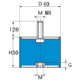 4 Pcs M8 Thread With Studs 40mm X 30mm Cylindrical Rubber Mounts, Vibration Isolators Steering Damper Easy To Use.