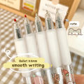 1/5/10Pcs 0.5Mm Random Pattern Reusable Water-based Pens Office Stationery Press-out Refill Writing Pen Black Transparent Cartoon Girl Push Action Neutral Pen.