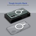 Samsung Galaxy A06/F06/M06 Case Clear Magnetic Compatible with Magsafe, Thin Slim Transparent Non Yellowing, Hybird Soft Silicone Bumper & Hard Plastic Protective Cover. 