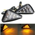 Motorcycle body indicator light or Motorcycle Universal Euro Triangle Flush Mount Smoke Amber LED Light Yellow. 
