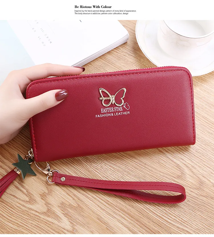 Ladies Clutch Long Wallets Simple Mobile Phone Bags Square Money