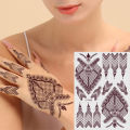 Waterproof Henna Tattoo Stickers Skin-safe Brown Lace Flower Temporary Tattoos Sticker Tattoos Non-permanent Henna Tattoo for. 