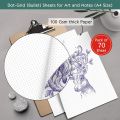 Dotted Loose Leaf Paper Sheets 110 GSM for Bullet Journaling, Artist Writing Drawing, Pack of 70 Sheets/140 Pages, White.