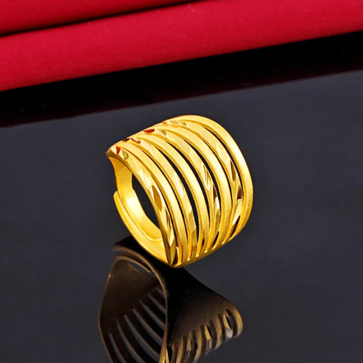 Vietnamese sand gold ring women's index finger ring adjustable Korean version imitation gold new open ring does not fade for a long time