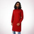 Red China Fancy Cotton Short Panjabi for Men.