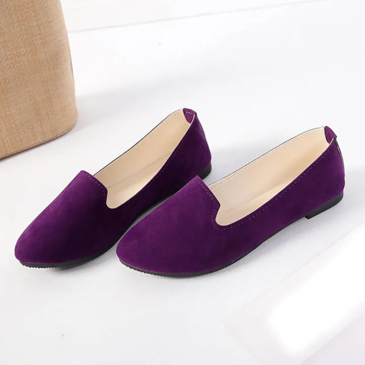 Women%20Girls%20Solid%20Big%20Size%20Slip%20On%20Flat%20Shallow%20Comfort%20Casual%20Single%20Shoes%20-%20Image%202