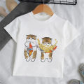 Girls Cartoon Cat T Shirt Tee Fashion Kids 3-12 Years Outdoor Clothes for Children Teenagers T-Shirt 10 Years Old Girls Clothes. 