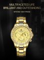 NAVIFORCE NF9196 Golden Stainless Steel Chronograph Watch For Men - Golden. 