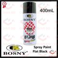 BO-SNY Spray Paint FLAT BLACK Color 400mL Multipurpose Spray Paint Can Flat Black Color Uses Metal Wood Plastics Motor Cycles Furniture.