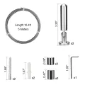 Wall Mount Curtain Wire Rod Set for Art Display - Stainless Steel Photo Hanging Wire Clothesline Wire Window Curtain Tension Wire Multi-Purpose Crafts (5 Meter). 