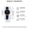 2pcs Set New Watch Women Fashion Casual Leather Belt Watches Simple Ladies Round Dial Quartz Wristwatches Dress Clock. 