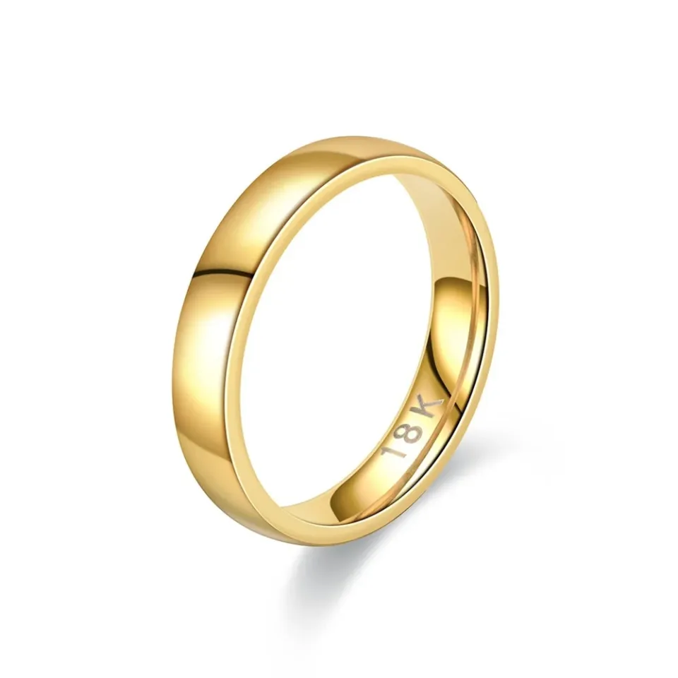 Gold Plated Ring Gold Colour Fashion Women's Simple Couple's