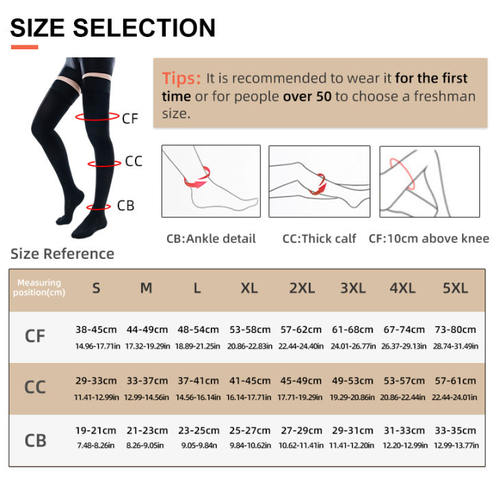 Medical%20Compression%20Stockings%2020-30mmHg%20Graduated%20Pressure%20Thigh%20High%20Elastic%20Nursing%20Socks%20for%20Varicose%20Veins%20Edema%20Swelling%20-%20Image%202