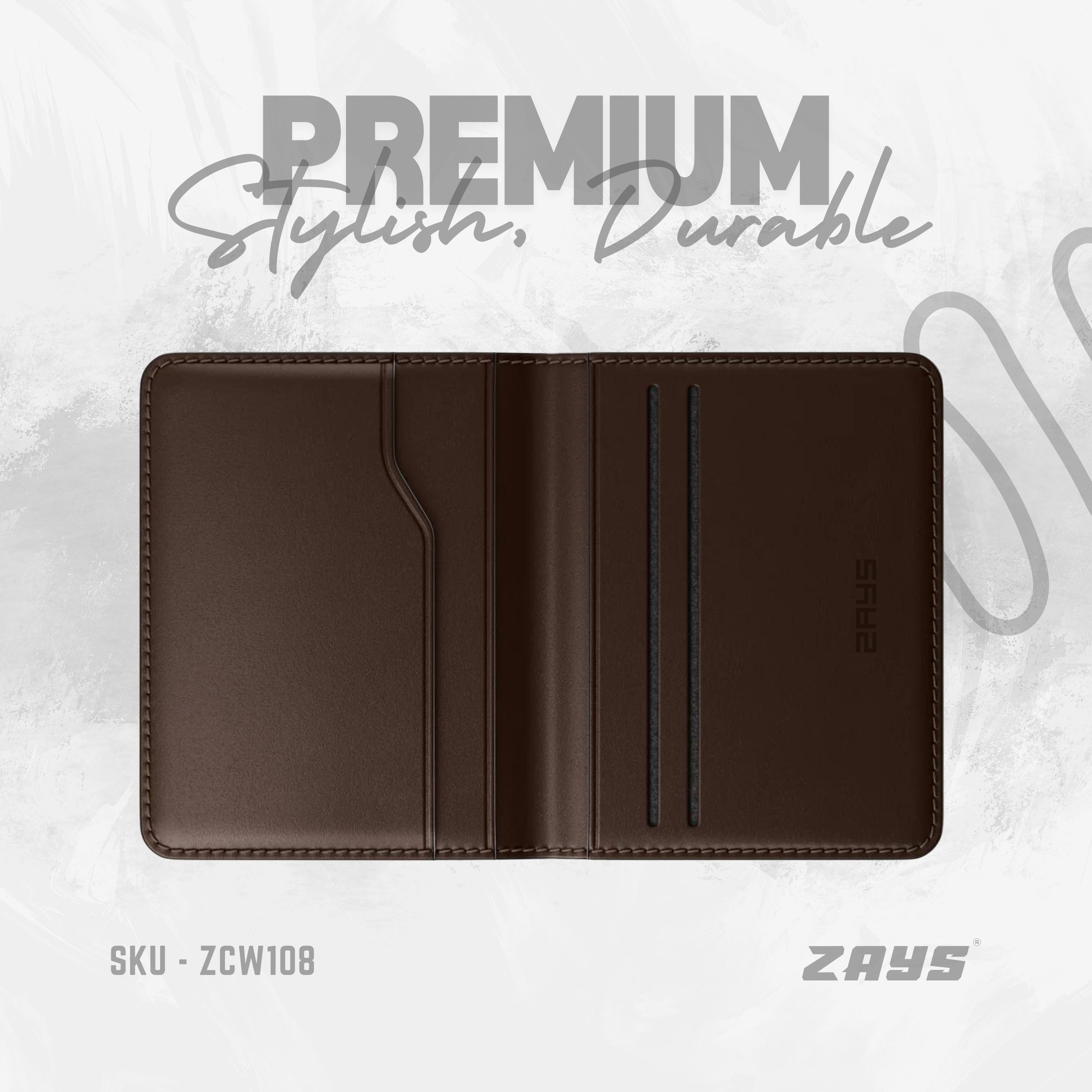 Zays Premium Leather Super Slim Card Holder Mini Wallet Handcrafted Durable Stylish Compact Wallet for Men And Women | Credit And Debit Card Holder Slim Wallet for Travel And Everyday Use (Brown)
