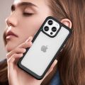 tzmar for iPhone 15 Pro Candy Color Hard Case Transparent Shockproof Back Phone Cover.