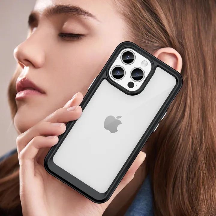 tzmar%20for%20iPhone%2015%20Pro%20Candy%20Color%20Hard%20Case%20Transparent%20Shockproof%20Back%20Phone%20Cover%20-%20Image%205