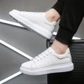 Winter Warm Fleece-Lined Men's Casual Shoes Height Increasing Mcqueen Sneakers White Shoes Fashion Trendy Men's Shoes. 