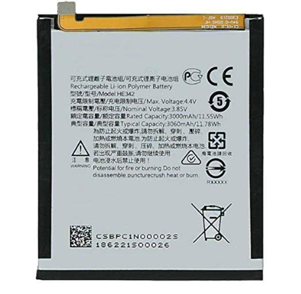 RT - Nokia HE342 BATTERY For Walton RX7 Mini and Nokia 6.1 Plus And Nokia 5.1 Plus 3060mAh