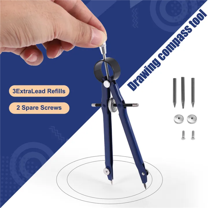 Professional%20Compass,%20Compass%20Geometry%20Set%20with%20Lock,%20Math%20and%20Precision%20Compass,%20Metal%20and%20for%20Solid%20and%20Plane%20Precision%20Tool,%20Fit%20for%20Drafting,%20Drawing,%20Measuring(blue)%20-%20Image%203