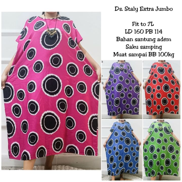 Daster Women BATIK JUMBO LD 150-160 Without Arm RAYON Material BKN YUKENSI DASTER Sleep Home