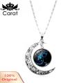 (New)12 Contellation Half Moon Zodiac ign Atrology Horocope Pendant Necklace.
