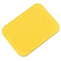 Normal Holder Mat Silicone Kitchen Trivet Pot Tray Straightener Heat Non-slip Resistant Yellow.